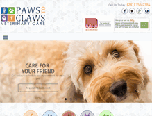 Tablet Screenshot of pawstoclawsvetcare.com